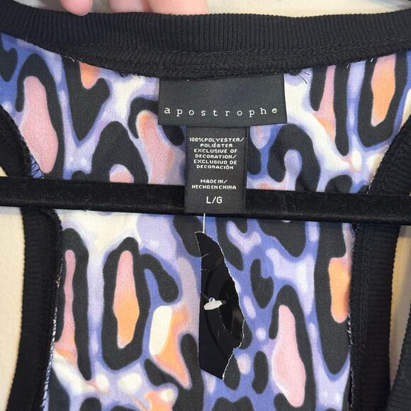 Apostrophe Tank Top Womens L Multi Leopard Animal Print Racerback Summer Casual - Picture 6 of 6